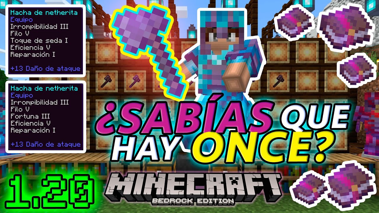 encantamientos hacha minecraft bedrock