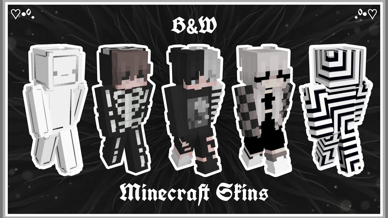 skins minecraft blanco y negro